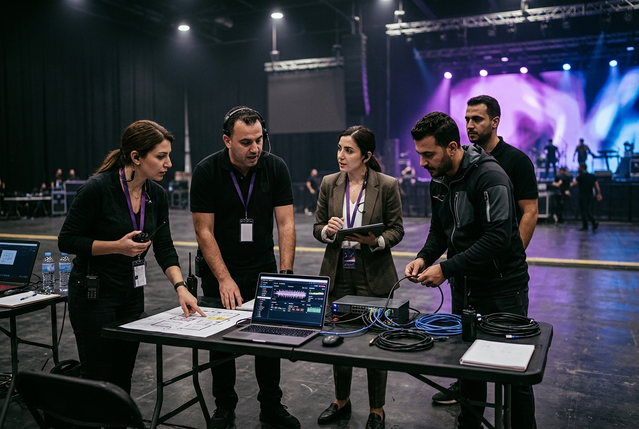 Eventology's team at work on-site at an event